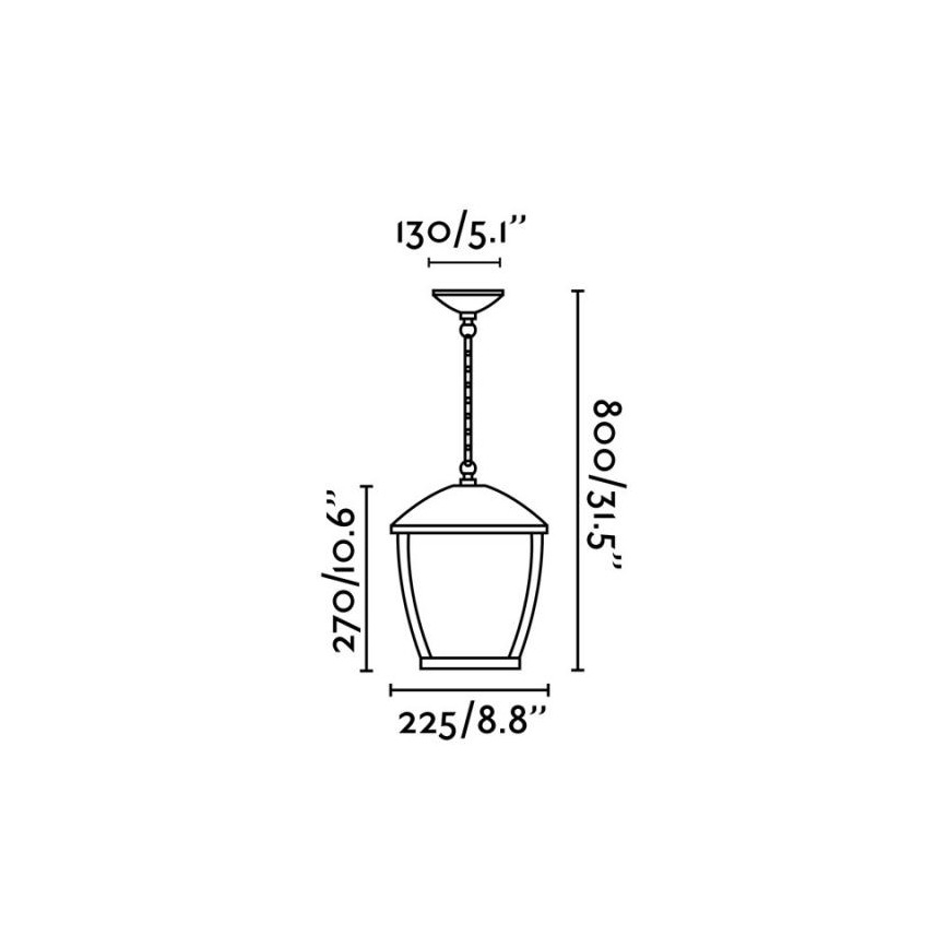 FARO 75002 - Buitenkroonluchter aan ketting WILMA 1xE27/100W/230V IP44
