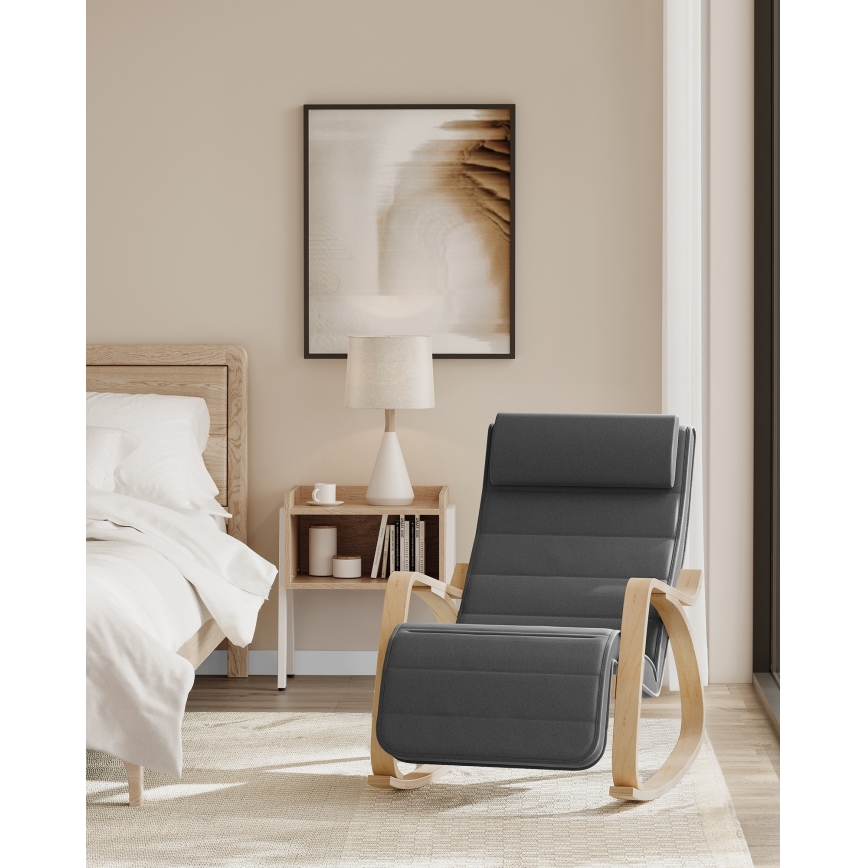 Fauteuil à bascule RESTLY gris foncé