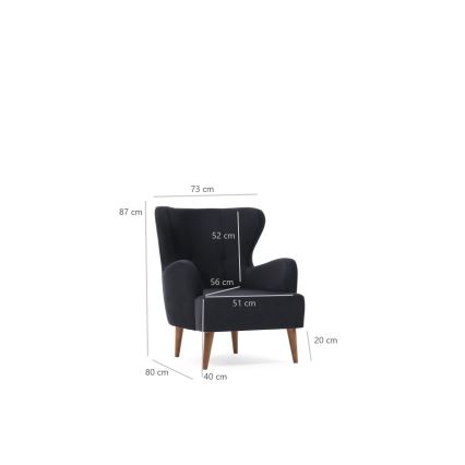Fauteuil à oreilles NEKO anthracite