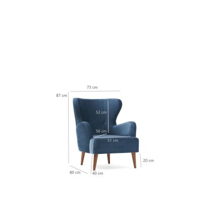 Fauteuil à oreilles NEKO bleu