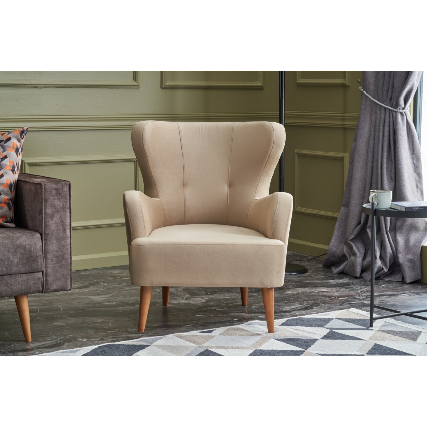 Fauteuil à oreilles NEKO crème
