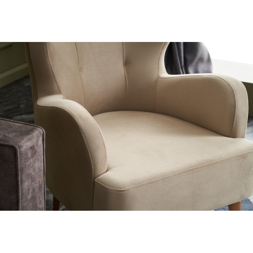 Fauteuil à oreilles NEKO crème