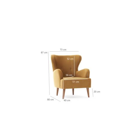 Fauteuil à oreilles NEKO doré