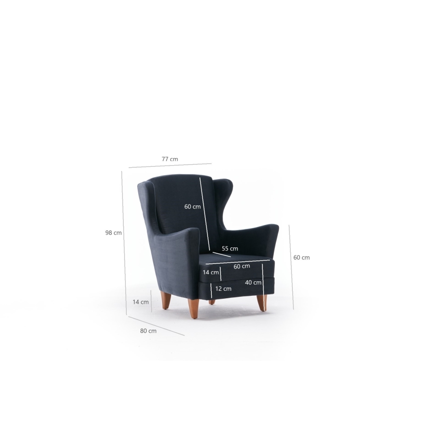 Fauteuil à oreilles NUPI anthracite