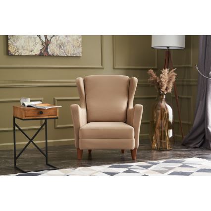 Fauteuil à oreilles NUPI crème