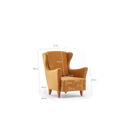 Fauteuil à oreilles NUPI jaune