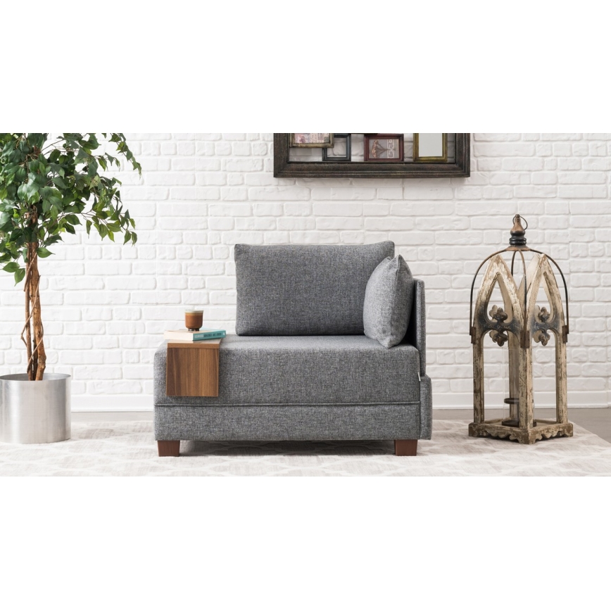 Fauteuil d'angle droit TULA gris