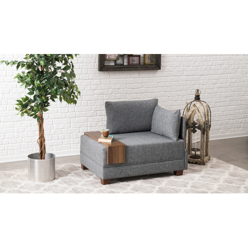 Fauteuil d'angle droit TULA gris