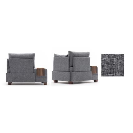 Fauteuil d'angle droit TULA gris