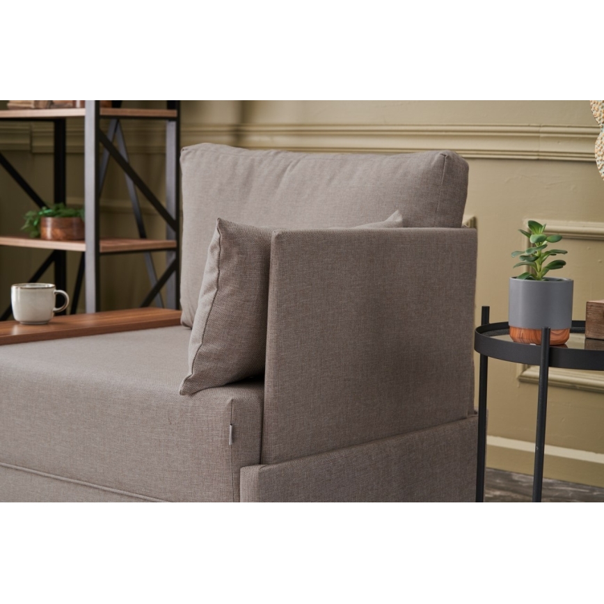 Fauteuil d'angle TULA beige, côté droit