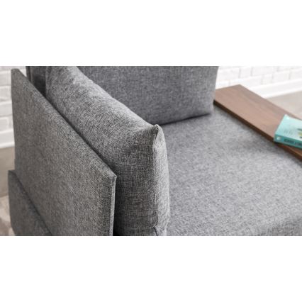Fauteuil d'angle TULA, gris, côté gauche