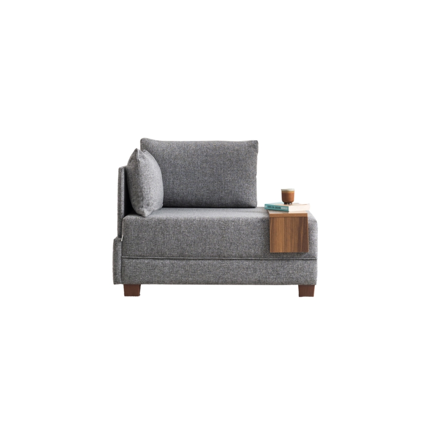 Fauteuil d'angle TULA, gris, côté gauche