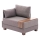 Fauteuil d'angle TULA marron, côté gauche