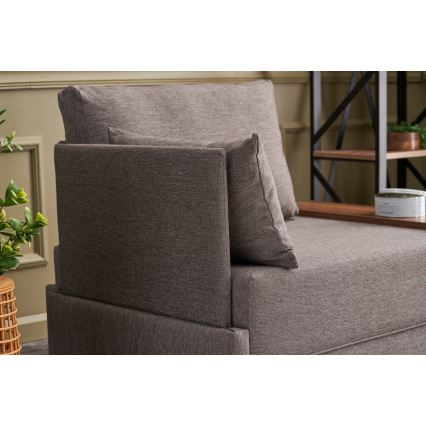 Fauteuil d'angle TULA marron, côté gauche