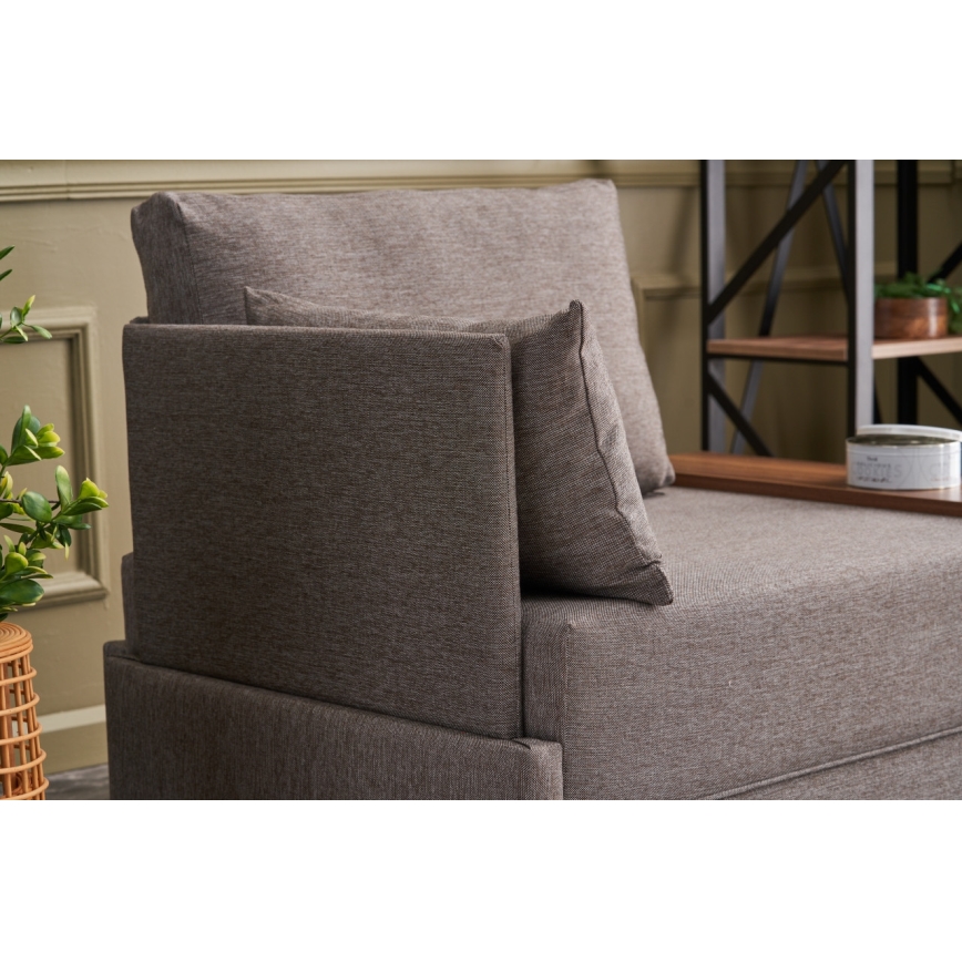 Fauteuil d'angle TULA marron, côté gauche
