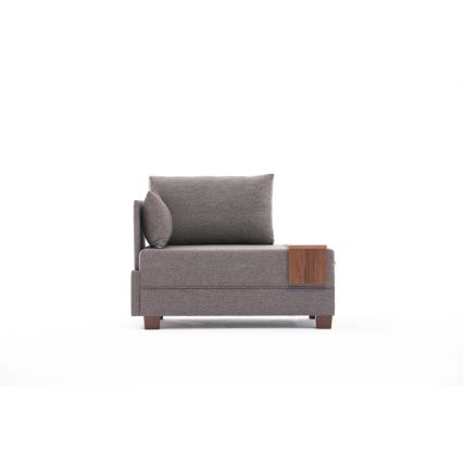 Fauteuil d'angle TULA marron, côté gauche