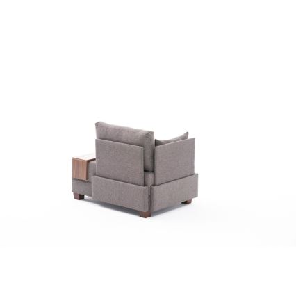 Fauteuil d'angle TULA marron, côté gauche