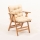 Fauteuil de jardin pliant avec coussin beige/chêne