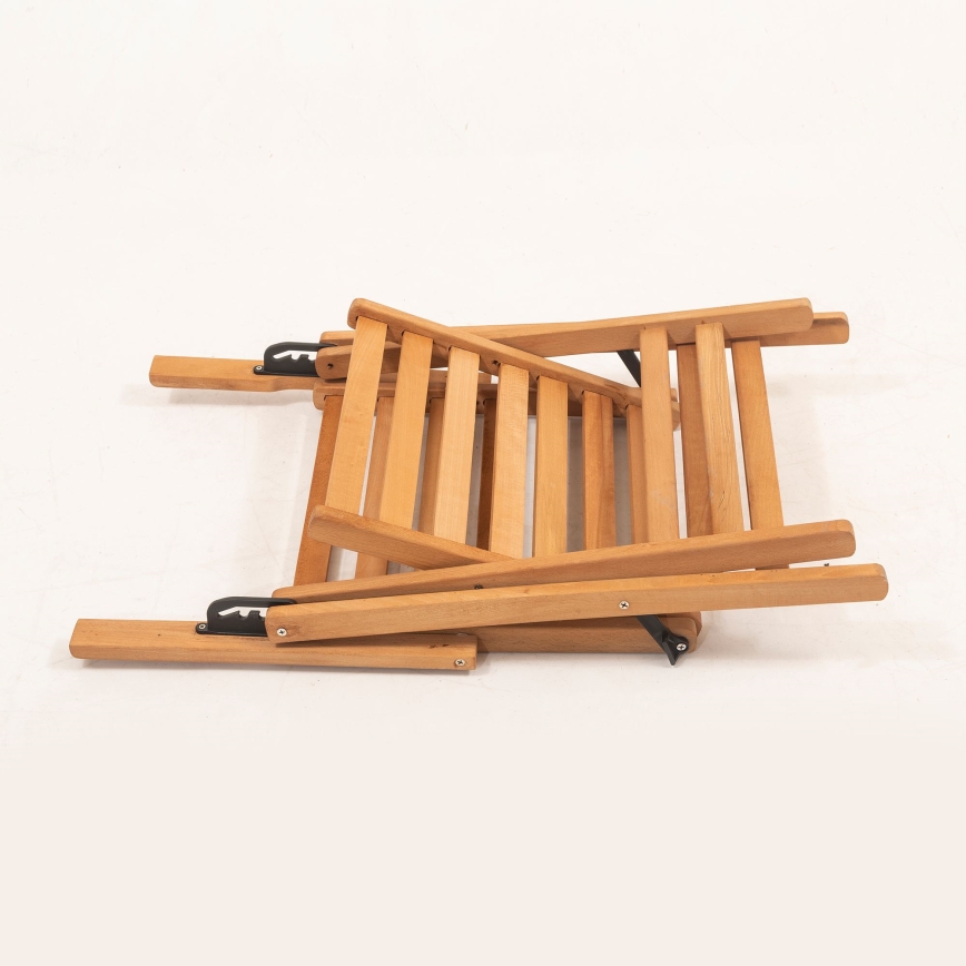 Fauteuil de jardin pliant avec coussin beige/chêne