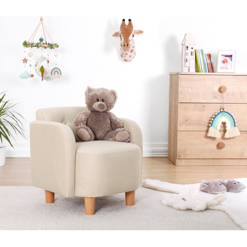 Fauteuil enfant DORY, coloris crème