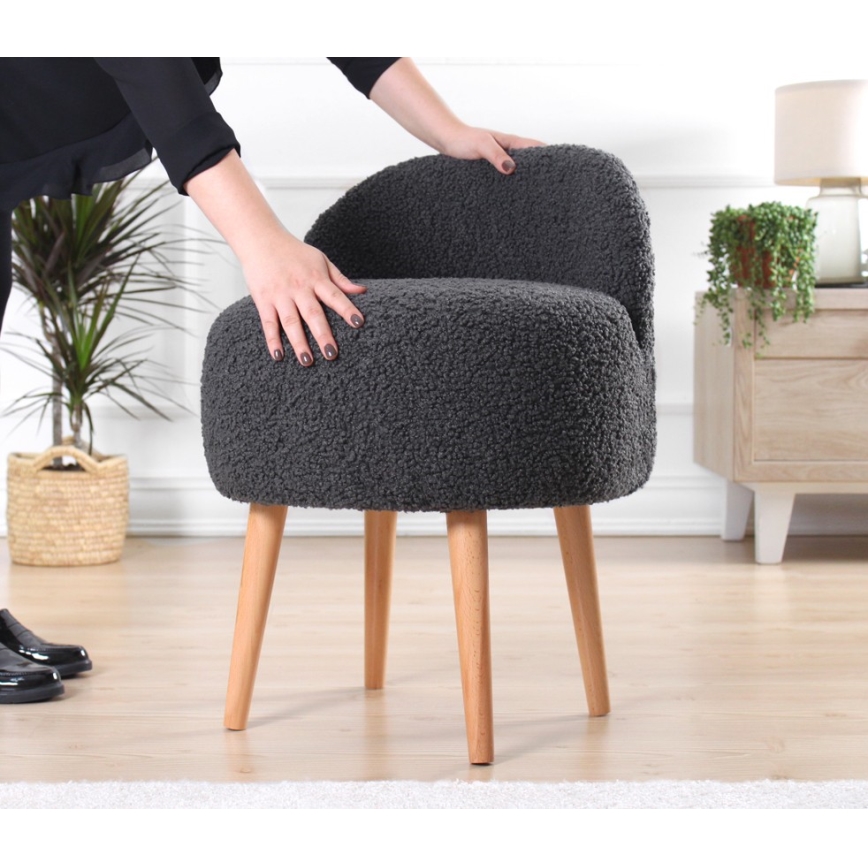 Fauteuil enfant MIKI Ø 46 cm gris foncé