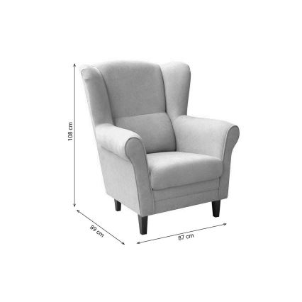 Fauteuil GALA à oreilles, brun foncé
