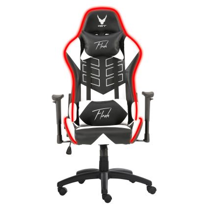 Fauteuil gaming VARR Flash avec rétro-éclairage LED RVB + télécommande noire/blanche