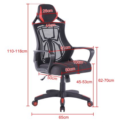 Fauteuil gaming VARR Spider noire/rouge