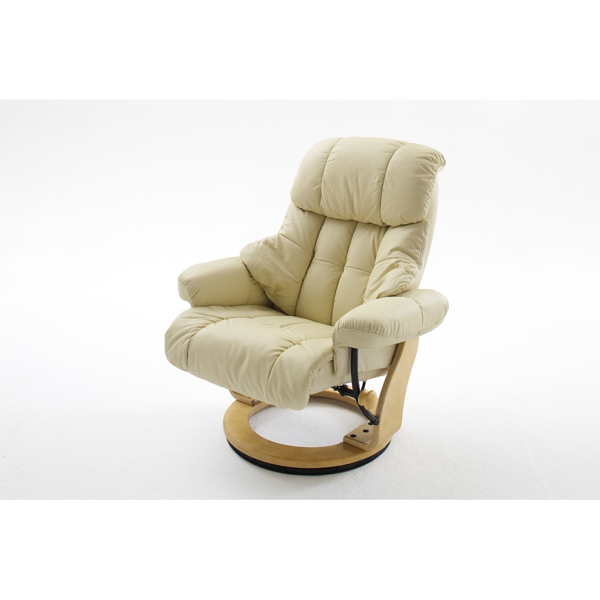 Fauteuil inclinable HABI crème/chêne naturel