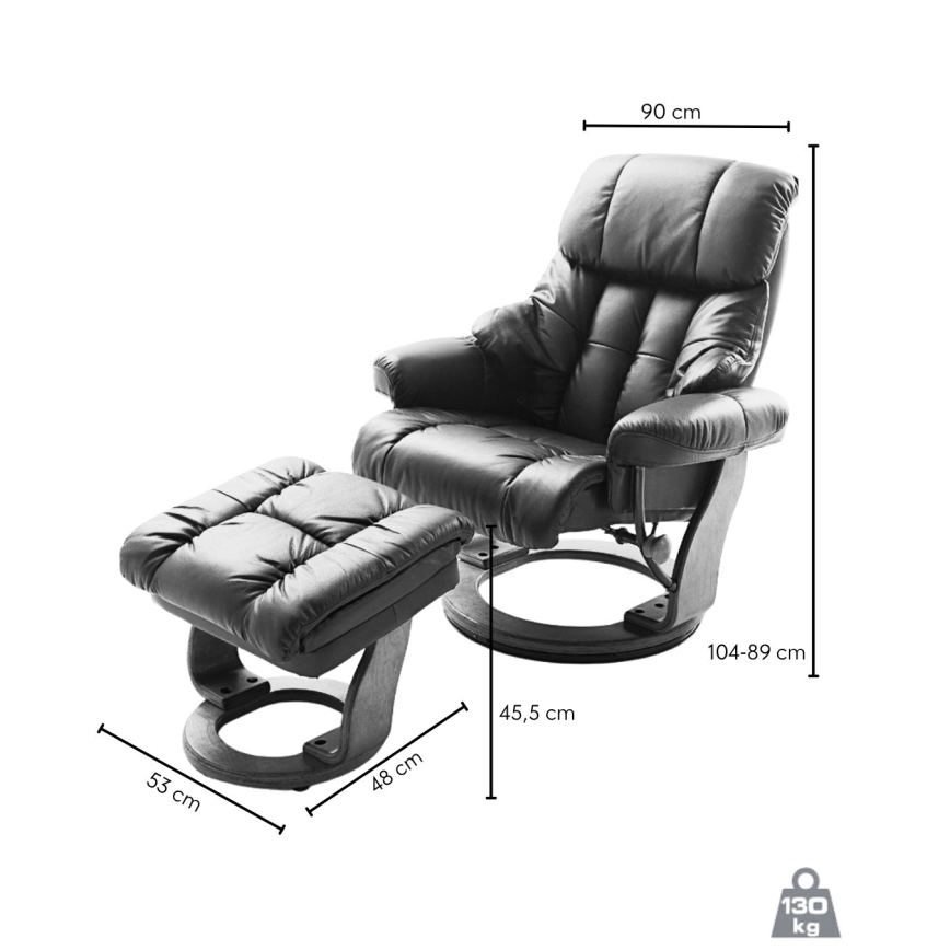 Fauteuil inclinable HABI crème/noyer