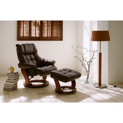 Fauteuil inclinable HABI marron/noyer