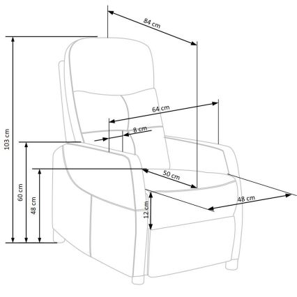 Fauteuil réglable FELIPE gris