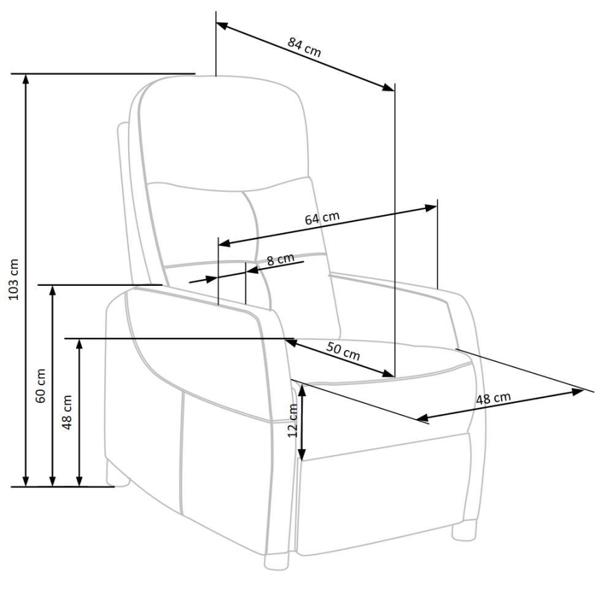 Fauteuil réglable FELIPE gris