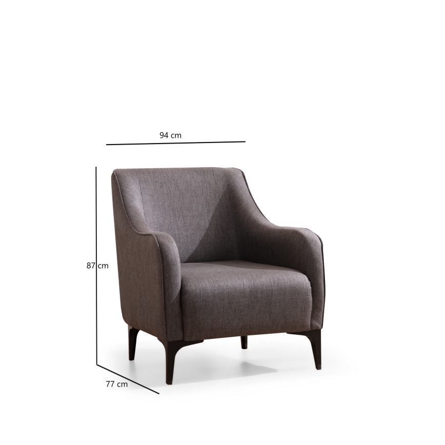 Fauteuil ROCO gris foncé