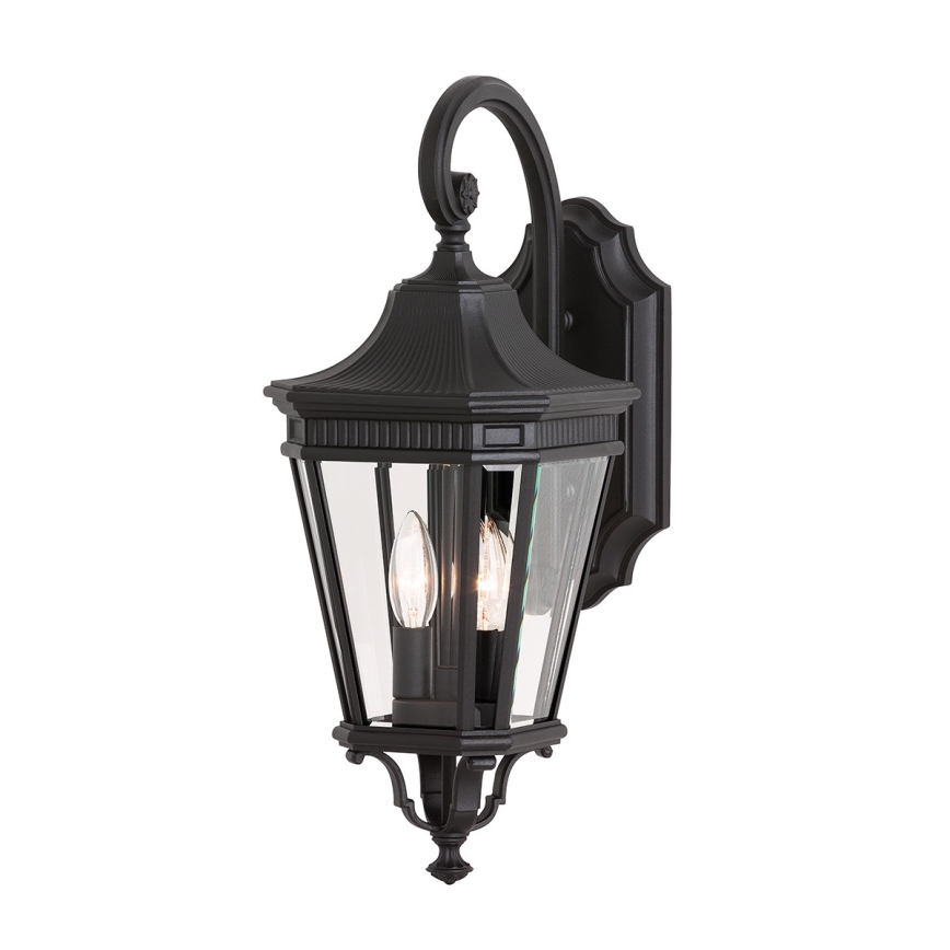 Feiss - Applique murale d'extérieur COTSWOLD LANE 2xE14/60W/230V IP44 noire