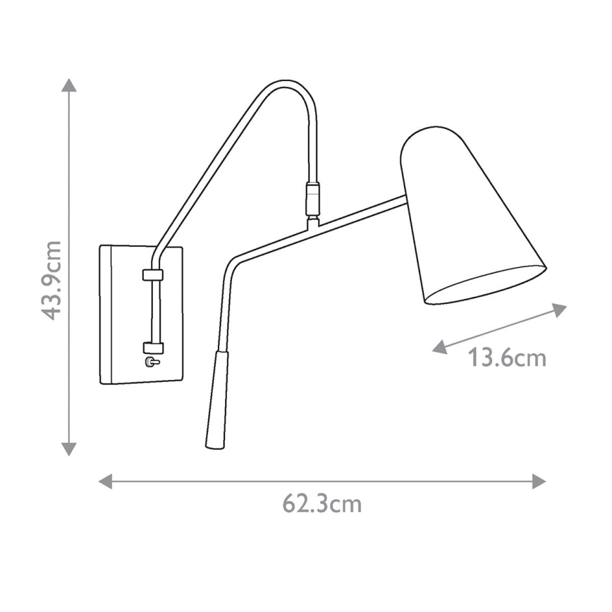 Feiss - Applique murale SIMON 1xE27/60W/230V noir/doré