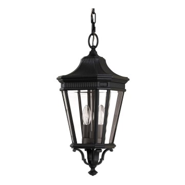 Feiss - Buitenhanglamp aan ketting COTSWOLD LANE 2xE14/60W/230V IP23 zwart