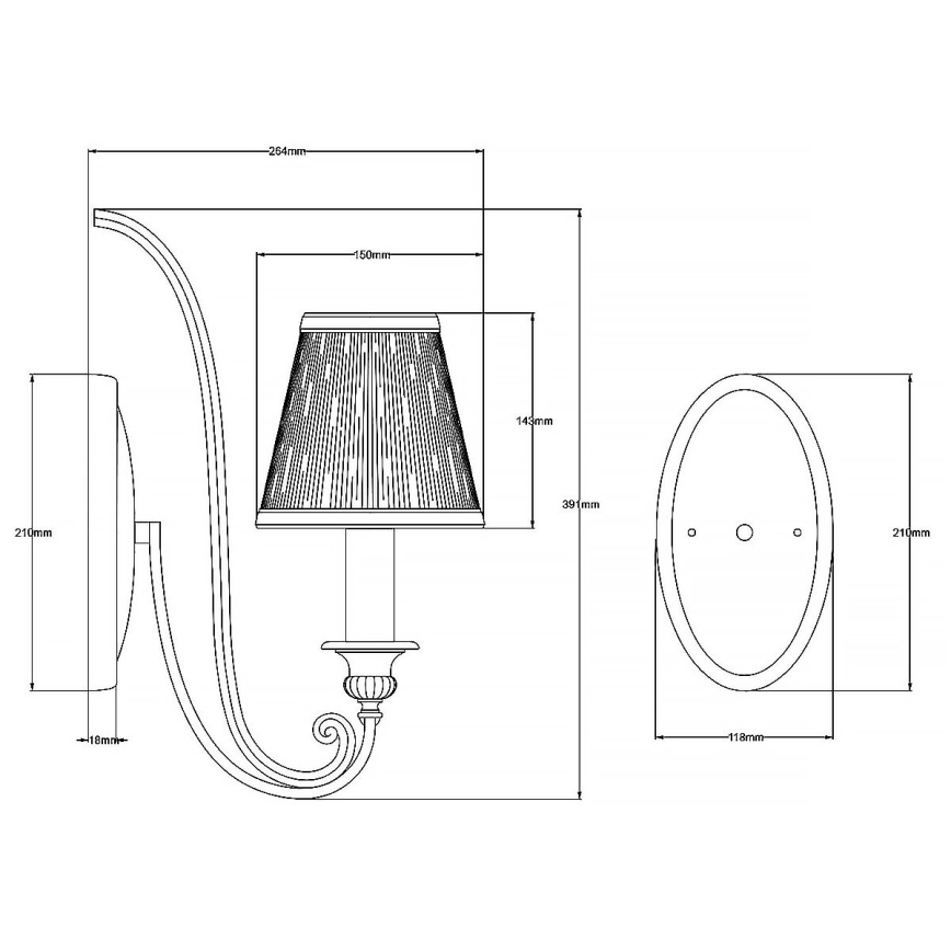 Feiss - Wandlamp ABBEY 1xE14/40W/230V
