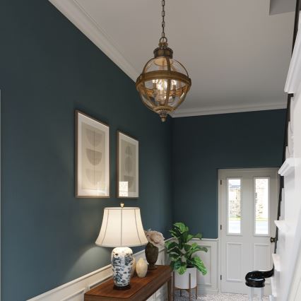 Feiss - Hanglamp aan ketting ADAMS 3xE14/60W/230V brons