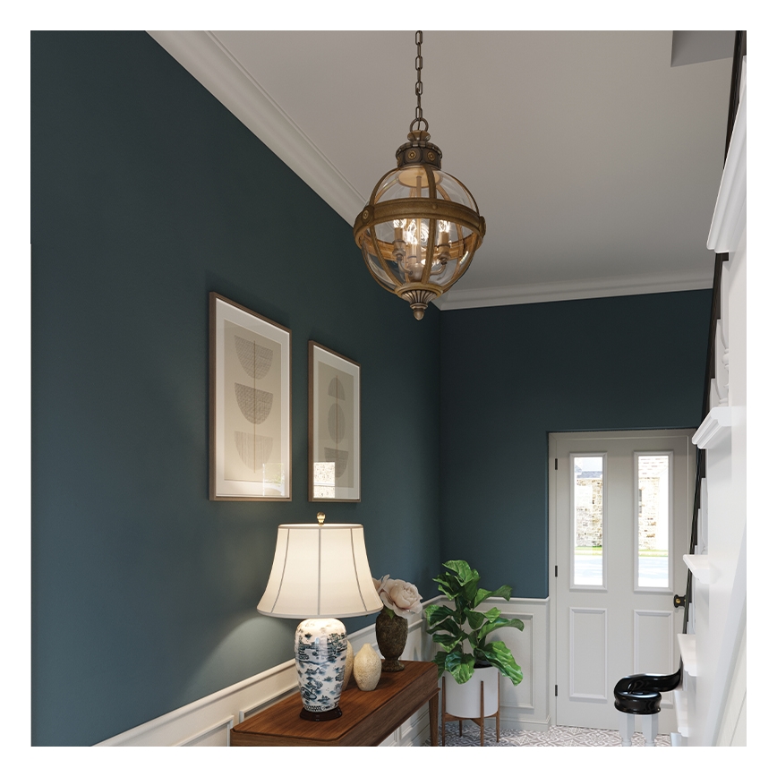 Feiss - Hanglamp aan ketting ADAMS 3xE14/60W/230V brons