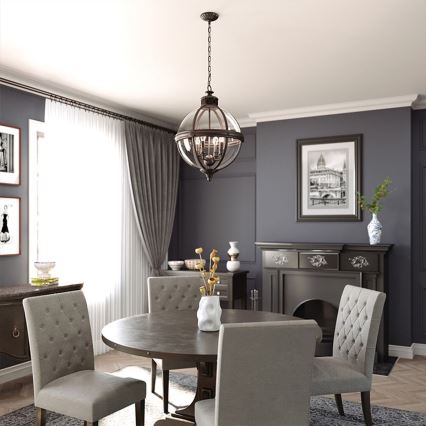 Feiss - Hanglamp aan een ketting ADAMS 4xE14/60W/230V brons