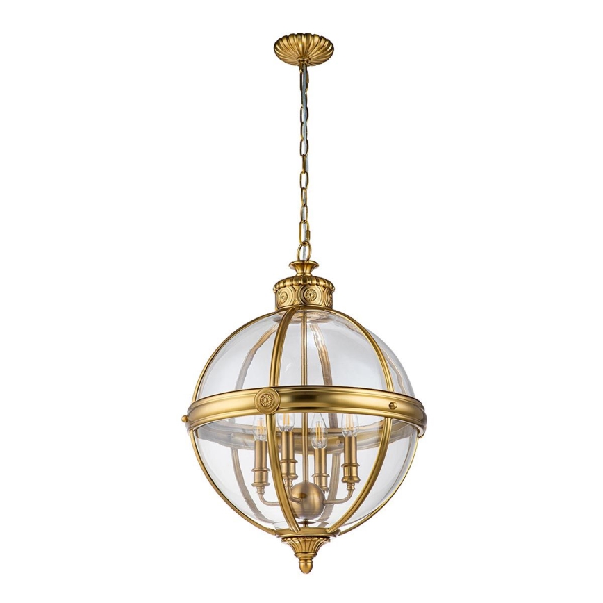 Feiss - Hanglamp aan een ketting ADAMS 4xE14/60W/230V goud