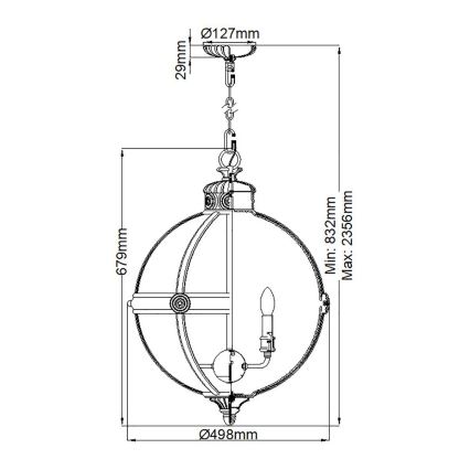 Feiss - Hanglamp aan een ketting ADAMS 4xE14/60W/230V goud