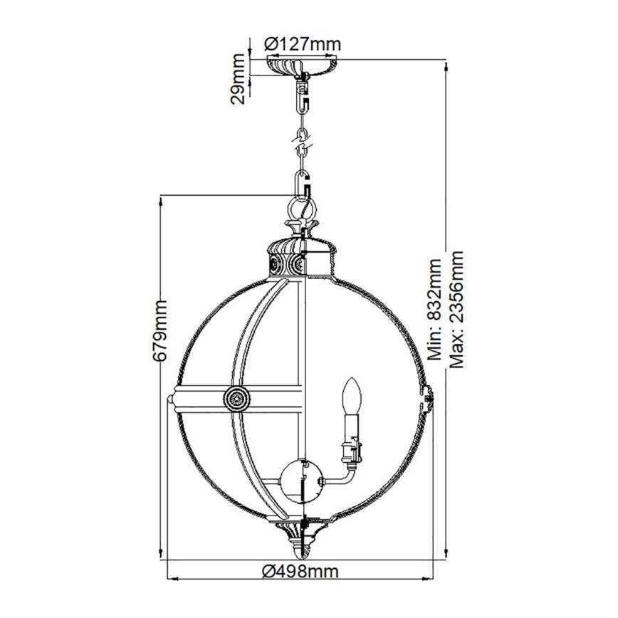Feiss - Hanglamp aan een ketting ADAMS 4xE14/60W/230V goud