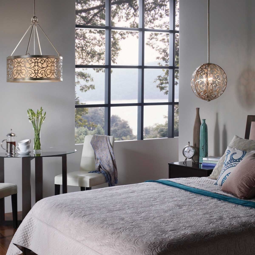 Feiss - Kroonluchter met staaf ARABESQUE 4xE27/60W/230V goud