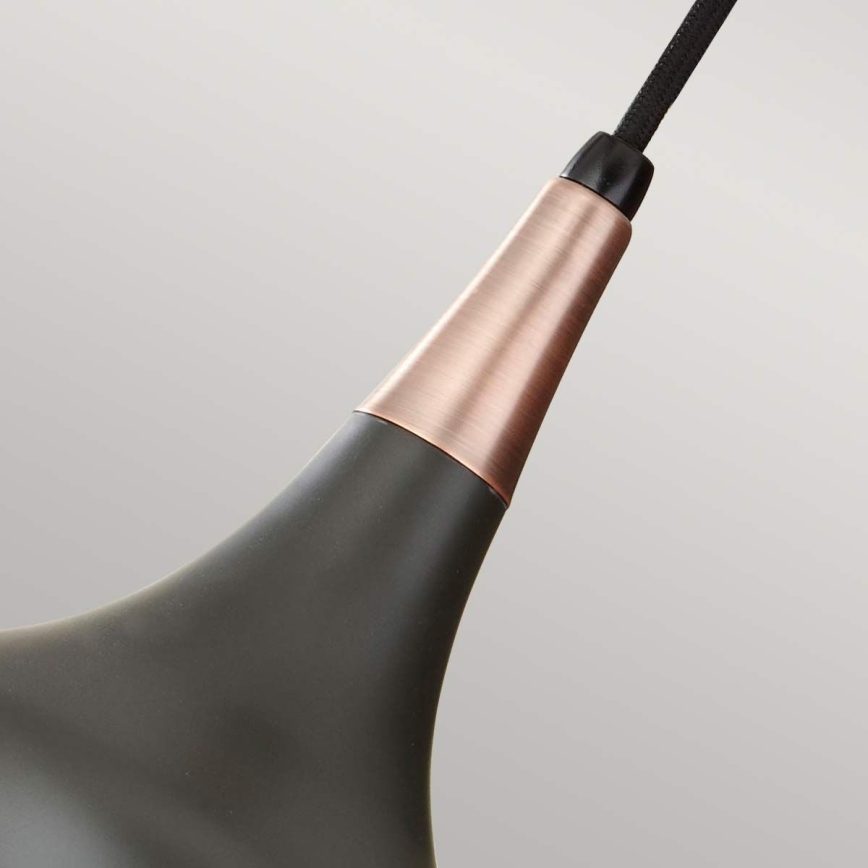 Feiss - Suspension sur câble BESO 1xE27/60W/230V Ø 17,9 cm noir/cuivre