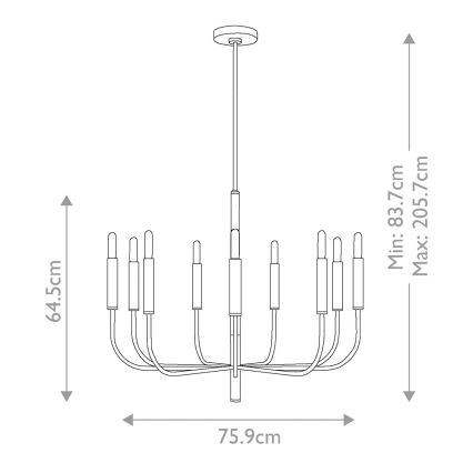 Feiss - Hanglamp met vaste pendel BRIANNA 9xE14/60W/230V