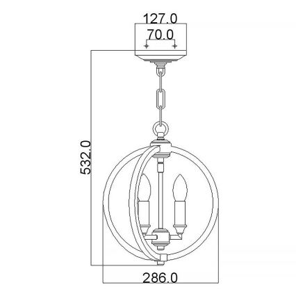 Feiss - Hanglamp aan een ketting CORINNE 3xE14/60W/230V