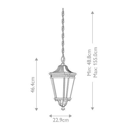 Feiss - Buitenhanglamp aan ketting COTSWOLD LANE 2xE14/60W/230V IP23 zwart