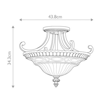 Feiss - Bevestigde hanglamp DRAWING ROOM 2xE27/60W/230V